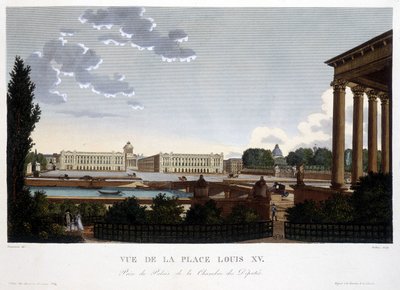 Utsikt over Place Louis XV - Paris av Courvoisier av Henri Courvoisier-Voisin