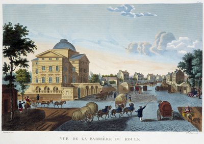 Utsikt over Barrier du Roule - i "" View of Paris, circa 1810: Les Barriers de Paris"" av Courvoisier av Henri Courvoisier Voisin