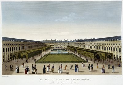 Utsikt over Royal Palace Garden - i "" Views of Paris"" av Courvoisier av Henri Courvoisier-Voisin