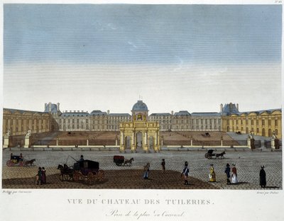 Utsikt over Chateau des Tuileries - i "" Views of Paris"" av Courvoisier av Henri Courvoisier Voisin