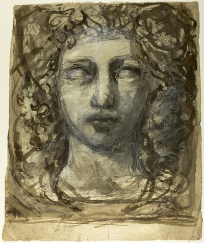 Studie av kvinnelig hode (recto); Klassisk mannlig hode (verso) av Henri Cros
