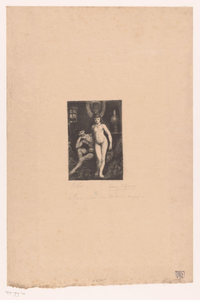 Stående naken kvinne og sittende naken mann av Henri De Groux (signed by artist)