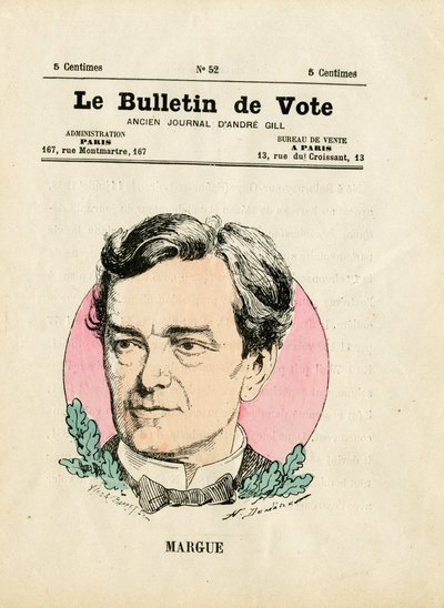Stemmeseddel 2. serie, Satirisk i farger: Margue Leon - Illustrasjon av Henri Demare (1846-1888) av Henri Demare