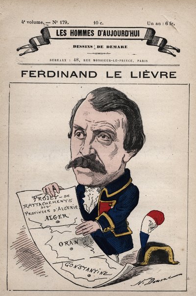 Tegneserie av Ferdinand Le Lievre (Lelievre) (1799-1886) Engelsk senator i Algerie fra 