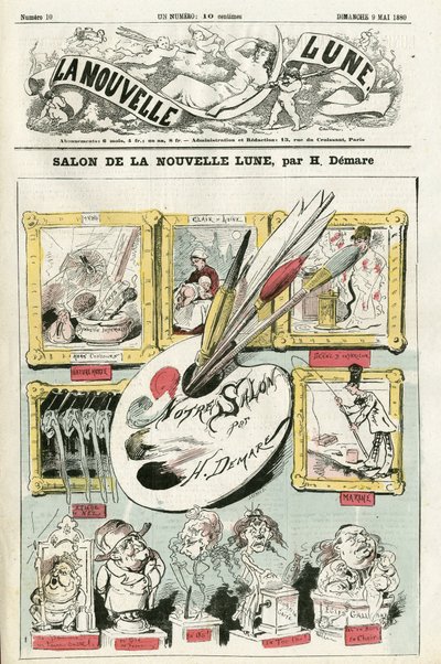Illustrasjon av Henri Demare (1846-1888) for omslaget til La Nouvelle Lune av Henri Demare