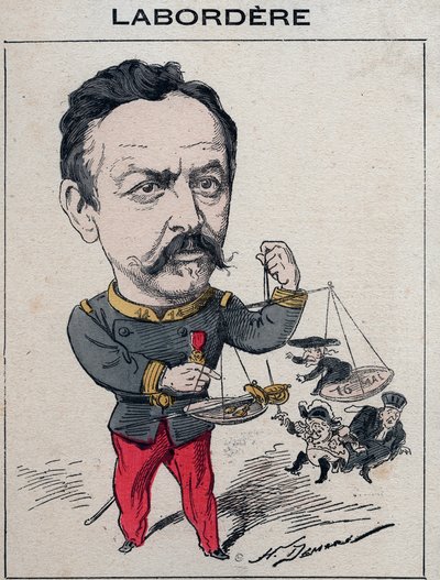 Jean Marie Arthur Labordere , fransk militærmann, politiker, senator for Seinen - tegneserie av Henri Demare i "Les Hommes d