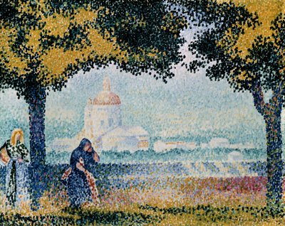 Kirken Santa Maria degli Angeli nær Assisi, 1909. av Henri Edmond Cross