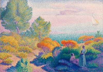 To kvinner ved kysten, Middelhavet av Henri Edmond Cross