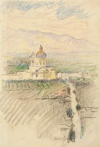 Utsikt over Santa Maria degli Angeli nær Assisi av Henri Edmond Cross