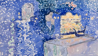 Venezia: Night of the Festival of the Redeemer, 1903 (wc over blyant på hvitt vevd papir) av Henri Edmond Cross