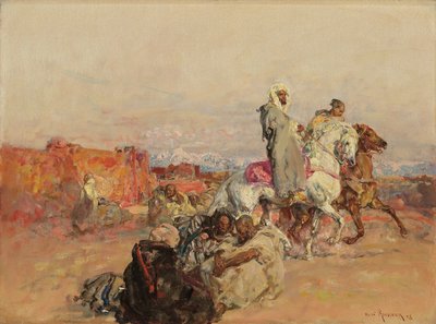 En gruppe nordafrikanske ryttere av Henri Emilien Rousseau