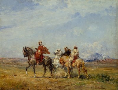 Et arabisk jaktparti (olje på lerret) av Henri Emilien Rousseau
