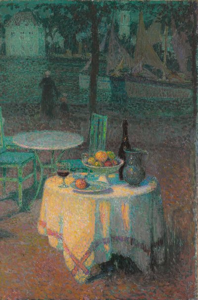 Harbour Cafe; Cafe du Port av Henri Eugene Augustin Le Sidaner