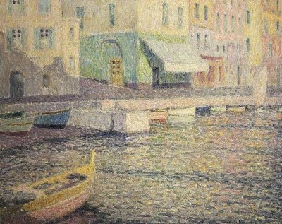 Havn ved Villefranche Sur Mer av Henri Eugene Augustin Le Sidaner
