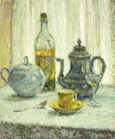 Stilleben; Natur Morte av Henri Eugene Augustin Le Sidaner