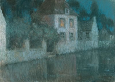 Kanalen til Nemours; Le Canal a Nemours av Henri Eugene Augustin Le Sidaner