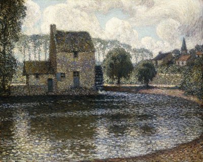 Den grå vindmøllen; Le Moulin Gris av Henri Eugene Augustin Le Sidaner