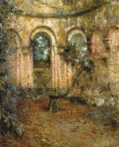 Slottets grunn; Le Cour du Chateau av Henri Eugene Augustin Le Sidaner