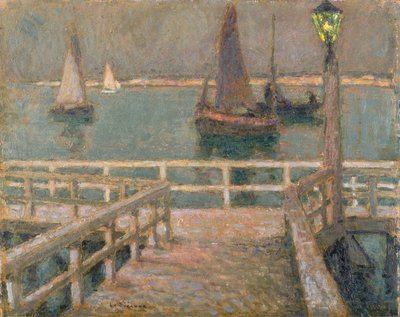 The Pier (olje) av Henri Eugene Augustin Le Sidaner
