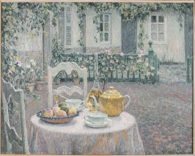 Den rosa duken av Henri Eugene Augustin Le Sidaner