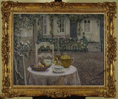 Den rosa duken av Henri Eugene Augustin Le Sidaner