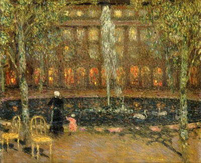 Dammen ved Palais Royal; Bassenget ved Det kongelige slott av Henri Eugene Augustin Le Sidaner
