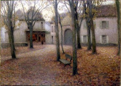 The Village in Autumn (olje på lerret) av Henri Eugene Augustin Le Sidaner