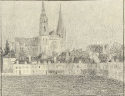 Utsikt over Chartres av Henri Eugene Le Sidaner