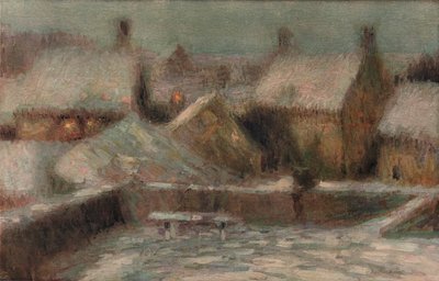 Snøscenekveld, c1901 av Henri Eugene Le Sidaner