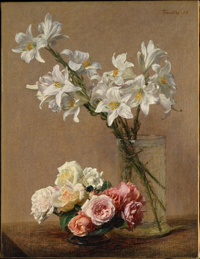 Roser og liljer av Henri Fantin-Latour