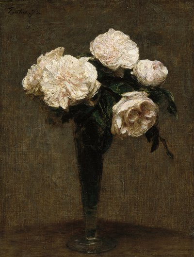Roser i en vase av Henri Fantin-Latour