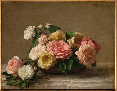 Roser i en bolle av Henri Fantin-Latour