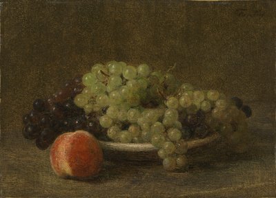 Stilleben med druer og en fersken av Henri Fantin-Latour