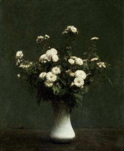 Vase med krysantemum av Henri Fantin-Latour