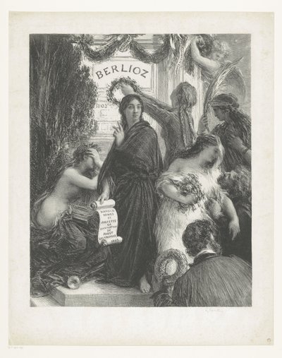 Plakatmusikk Hector Berlioz jubileumsdagen. H.J. Mellom 1. og 2. stat, ikke med Hédiard av Ignace Henri Jean Fantin Latour