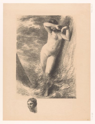 Andromeda lenket til en stein i vannet Andromede av Ignace Henri Jean Fantin Latour