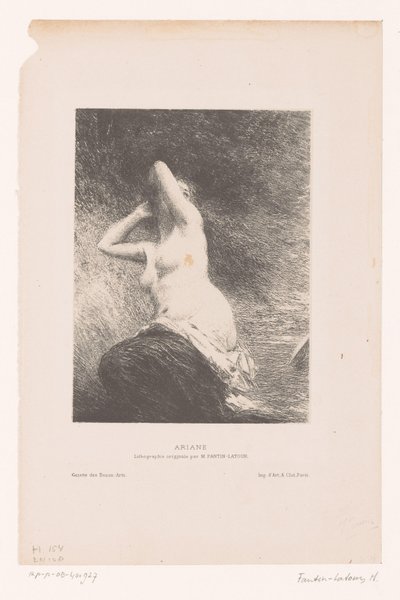 Ariadne etterlot seg på øya Naxos Ariane (tittel på objekt) av Ignace Henri Jean Fantin Latour