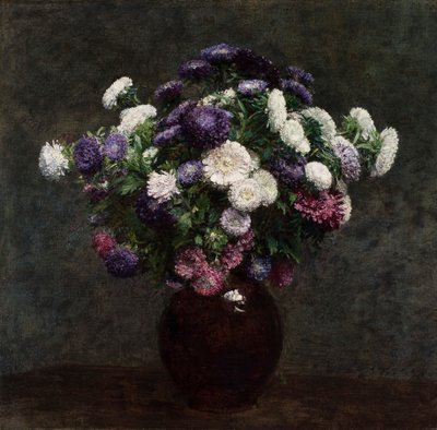 Asters i en vase av Ignace Henri Jean Fantin Latour