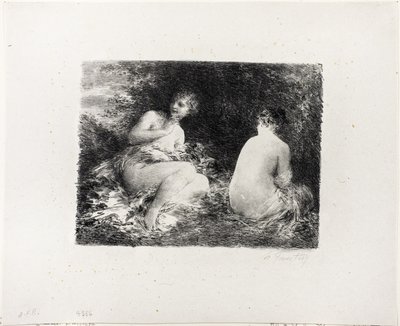 Badende kvinner, andre middels tallerken av Ignace Henri Jean Fantin Latour