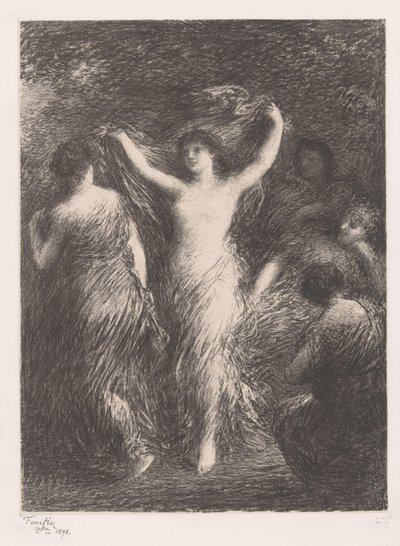 Danser og ser på kvinner danser av Ignace Henri Jean Fantin Latour
