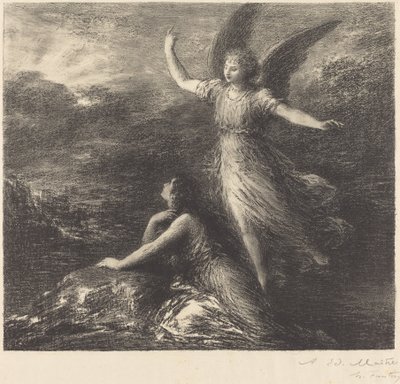 Debut fra "Paradise and the Peri" (2. plate) av Ignace Henri Jean Fantin-Latour