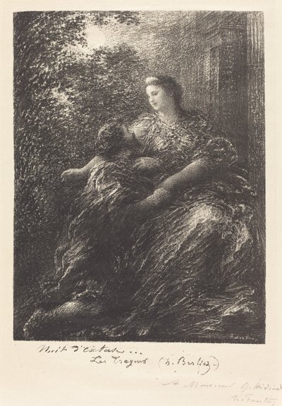 Duett fra "The Trojans" (6. plate) av Ignace Henri Jean Fantin Latour