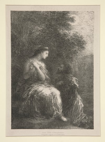 Duo av av Ignace Henri Jean Fantin Latour