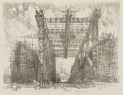 English War Work: The Gantry (A Merchant Shipyard) av Ignace Henri Jean Fantin Latour
