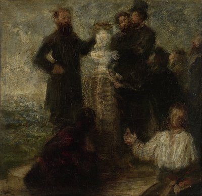 Skisse for hyllest til Delacroix av Ignace Henri Jean Fantin Latour