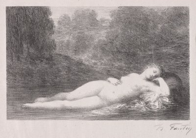 Ligger i vannet av Ignace Henri Jean Fantin Latour
