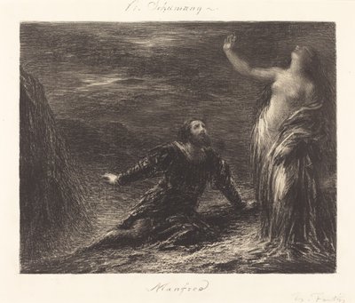 Manfred og Astarte (2. plate) av Ignace Henri Jean Fantin Latour