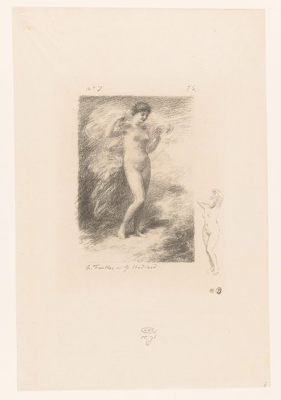 Neere met wapperende sluier Neere Gedichten van André Chénier (serietittel) Illustrasjoner til diktene til André Chénier (serietittel) av Ignace Henri Jean Fantin Latour