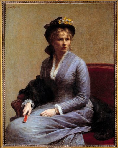 Portrett av Charlotte Dubourg (1850-1921) Hun er søsteren til kunstnerens kone. Maleri av Henri Fantin Latour (Fantin-Latour av Ignace Henri Jean Fantin Latour