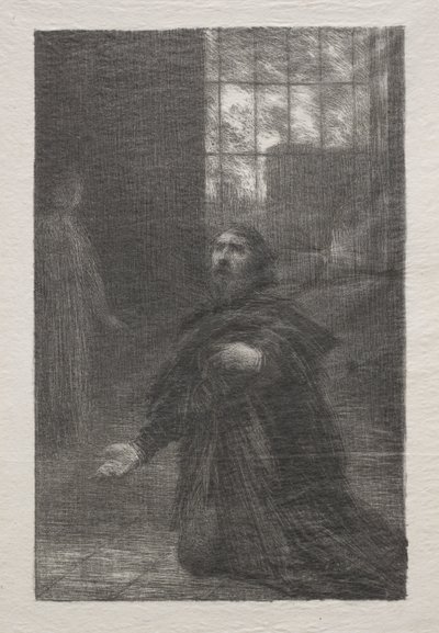 Rienzi, akt V: Rienzis bønn av Ignace Henri Jean Fantin Latour